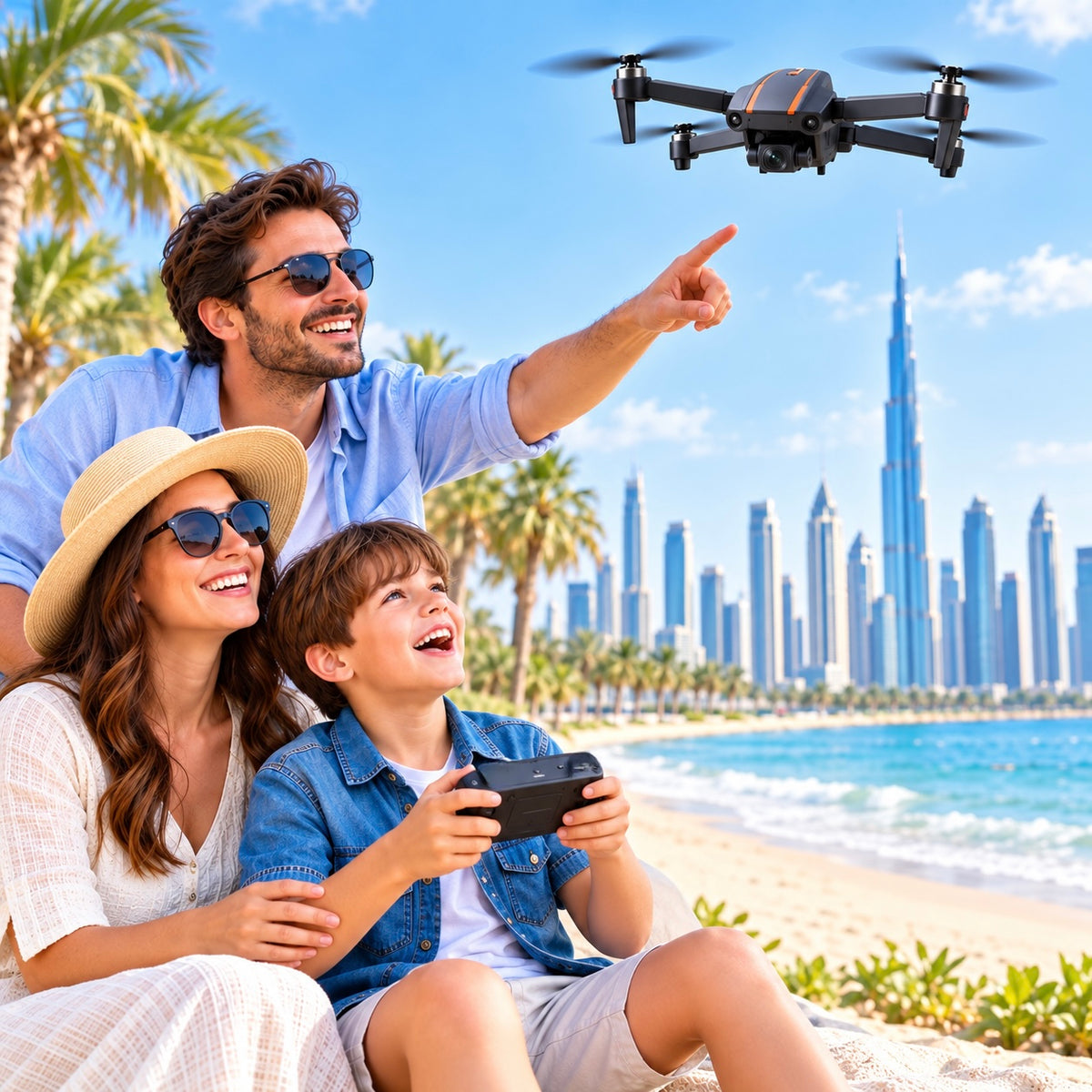 4K HD Foldable Camera Drone with LCD Remote – 360° Flip