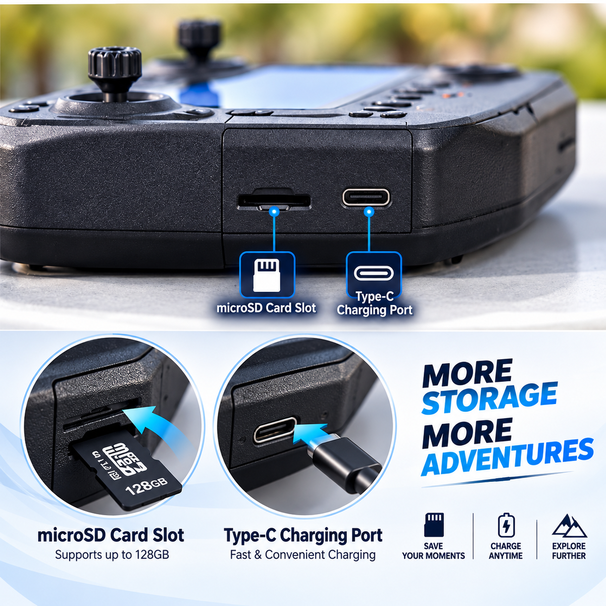 4K HD Foldable Camera Drone with LCD Remote – 360° Flip