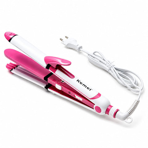 Kemei 3-in-1 Hair Beauty Styler – Straightener, Curler & Volumizer