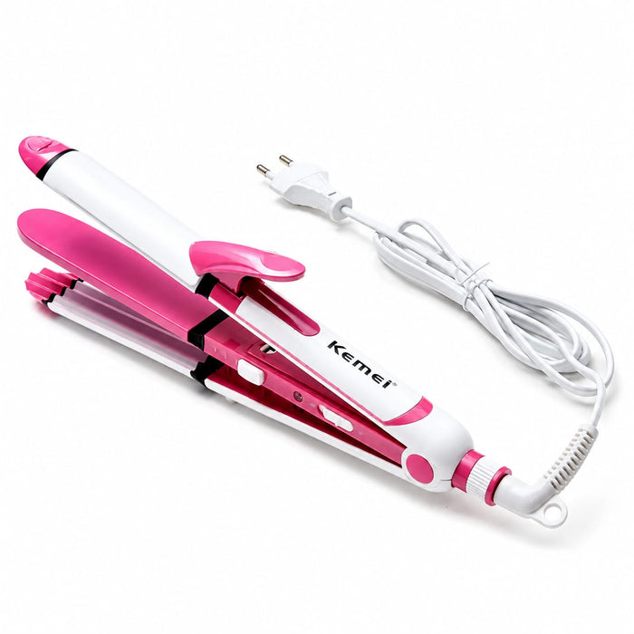 Kemei 3-in-1 Hair Beauty Styler – Straightener, Curler & Volumizer