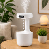 Antigravity Water Drop Humidifier with Digital Clock - detail view