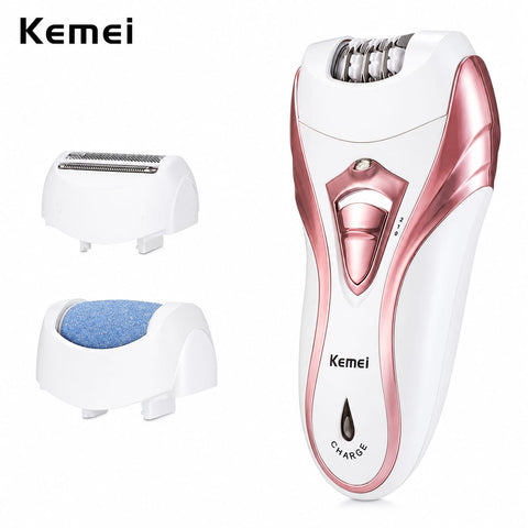 Kemei KM-3010 3-in-1 Rechargeable Lady Electric Epilator