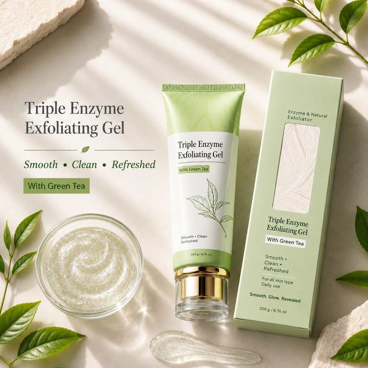 Triple Enzyme Exfoliating Gel with Green Tea – 100g