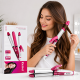 Kemei 3-in-1 Hair Beauty Styler – Straightener, Curler & Volumizer