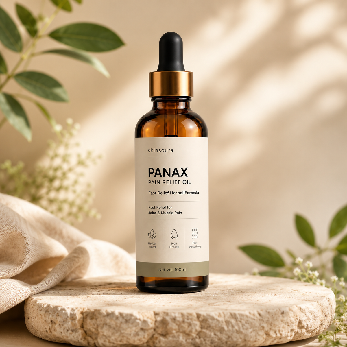 Skinsoura PANAX Pain Relief Oil – Herbal Formula 100ml