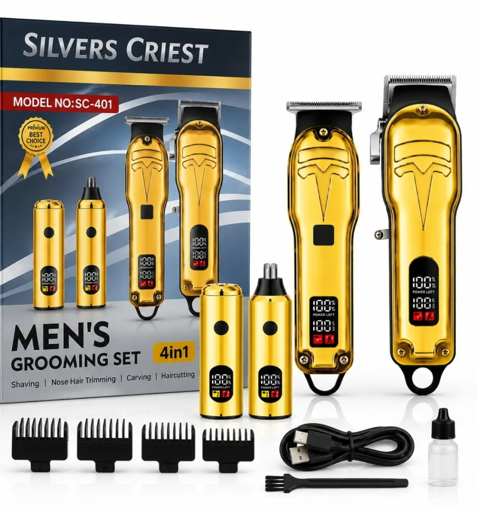 Silvers Criest 4-in-1 Professional Men's Grooming Kit (SC-401)