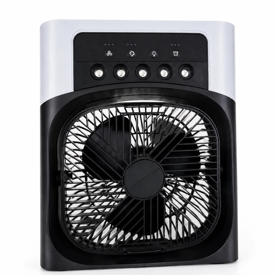 Portable Mini Air Cooler with 3-Speed Fan, LED Light & Timer