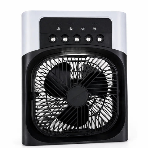 Portable Mini Air Cooler with 3-Speed Fan, LED Light & Timer