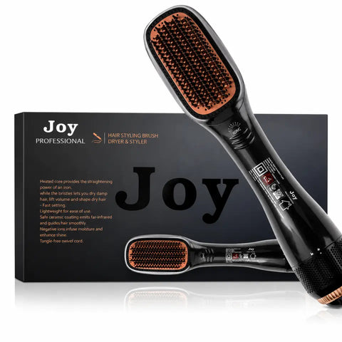 2-in-1 Professional Hot Air Hair Straightening Brush & Dryer