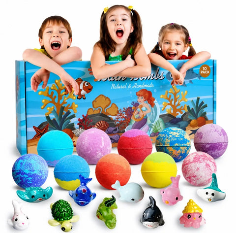 12-Piece Kids Bath Bomb Gift Set – Colorful Fizzy Bath Balls for Children