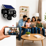 iHome 09 WiFi 3 Lens Solar Outdoor Security Camera – 2K HD | IP66 Waterproof | Motion Detection