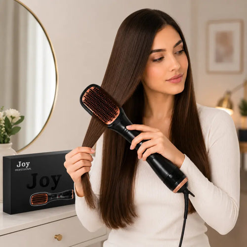 2-in-1 Professional Hot Air Hair Straightening Brush & Dryer