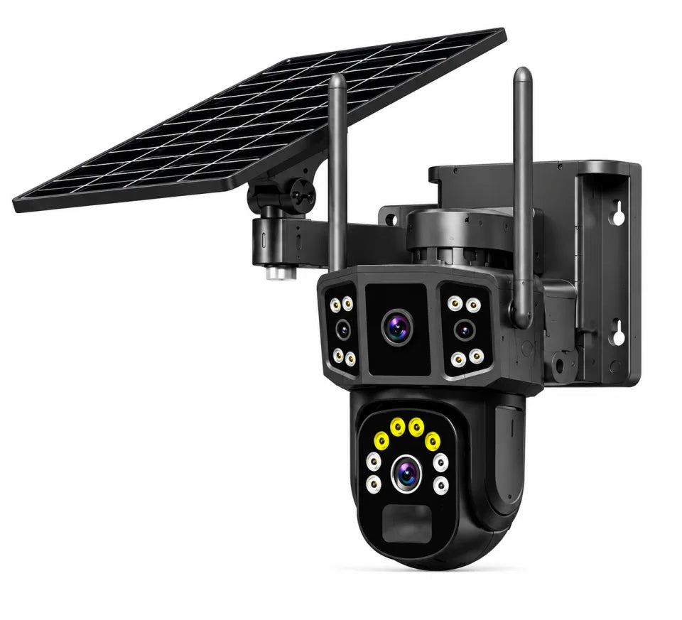 iHome 08 Solar 4G LTE PTZ Smart Security Camera with Dual Lens & Solar Panel