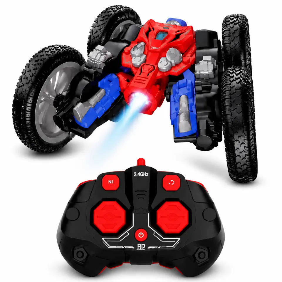 3-in-1 RC Stunt Car, Fighter Jet Drone & Mini Rechargeable Power Bank Fan Combo