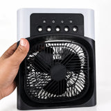 Portable Mini Air Cooler with 3-Speed Fan, LED Light & Timer