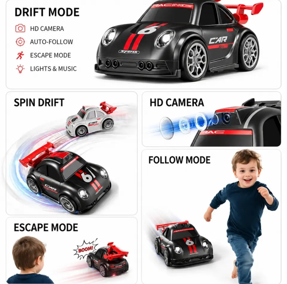 2.4GHz RC Mini Follow & Escape Mode Drift Car With Camera
