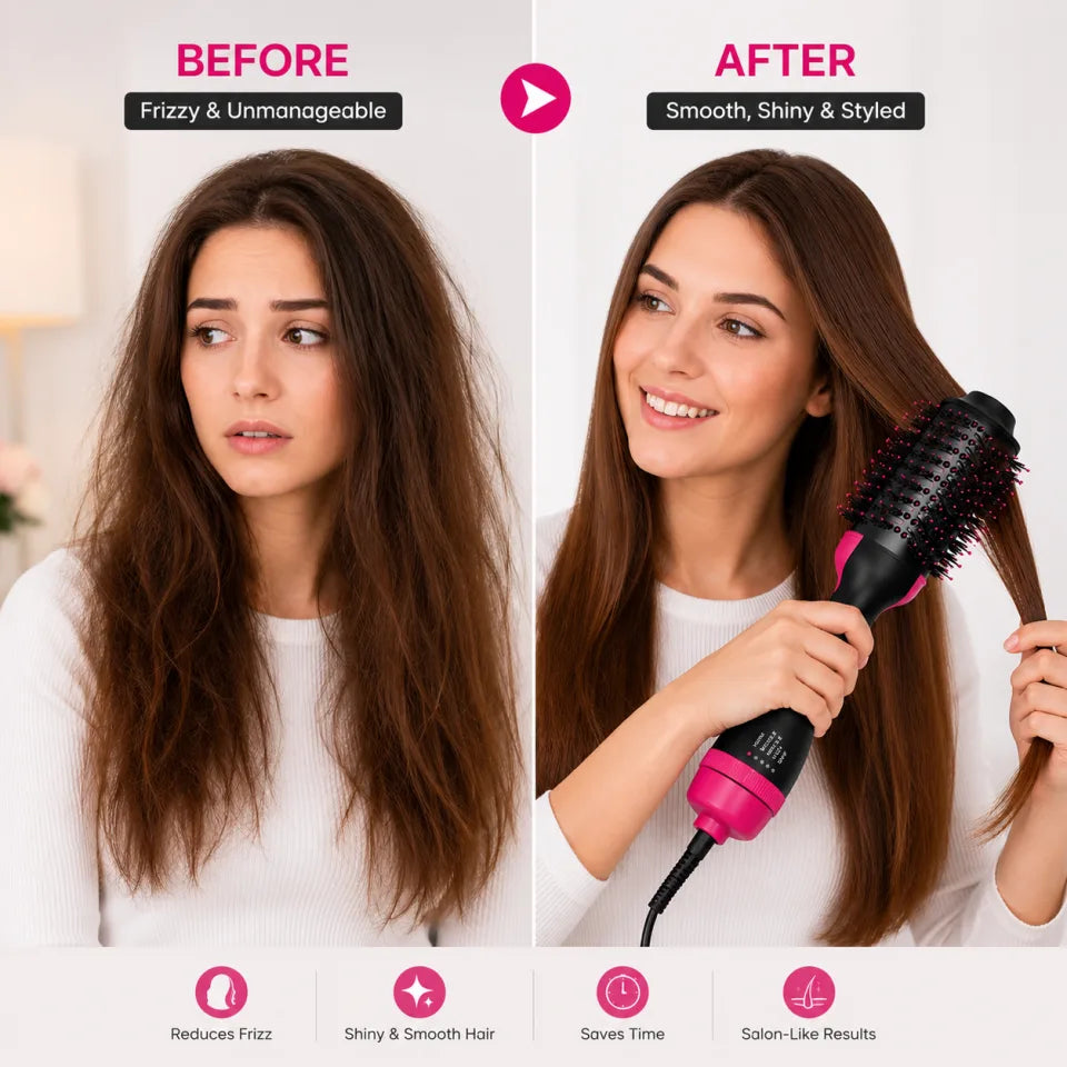 4-in-1 One Step Hot Air Brush Hair Dryer & Styler