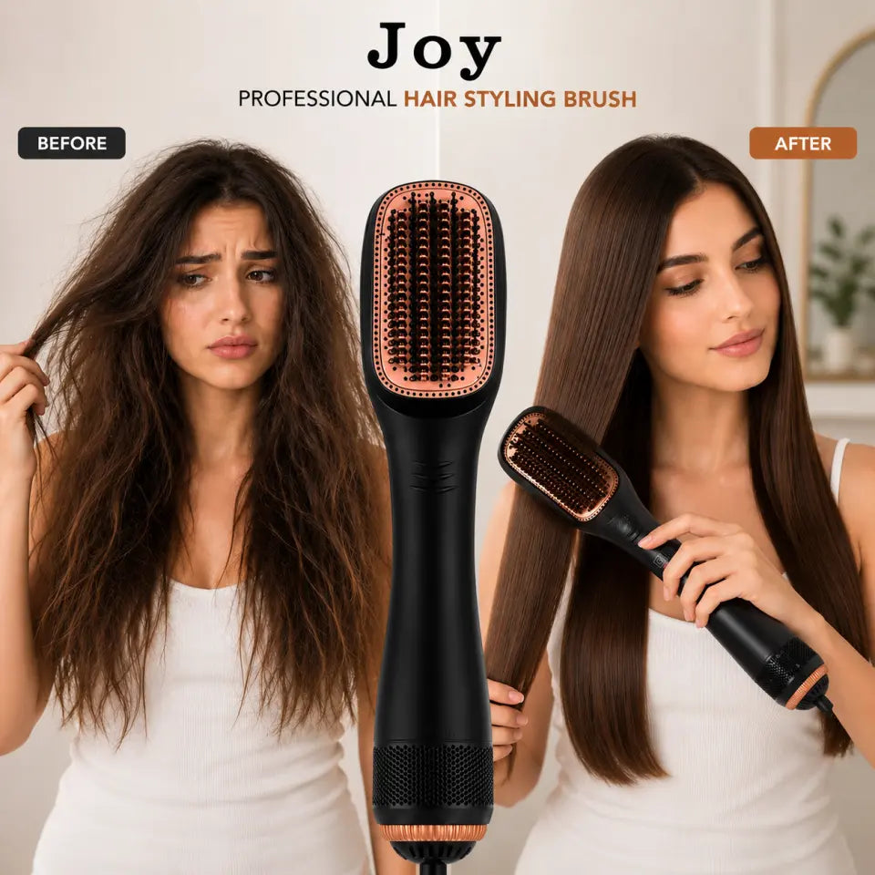 2-in-1 Professional Hot Air Hair Straightening Brush & Dryer