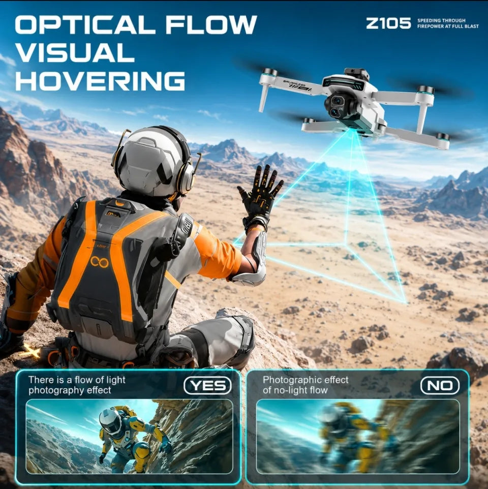 Z105 HD Optical Flow Drone with Dual Camera & 90° Adjustable Lens