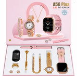 5-in-1 Ladies Beauty Combo – Hair Dryer, Hot Air Brush, A58 Plus Smart Watch, Peel-Off Mask & Vitamin C Body Lotion