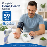 2-in-1 Home Health Combo – Infrared Thermometer & Digital Blood Pressure Monitor