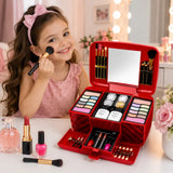 Luxury All-in-One Kids Makeup Kit with Portable Vanity Case & Mirror