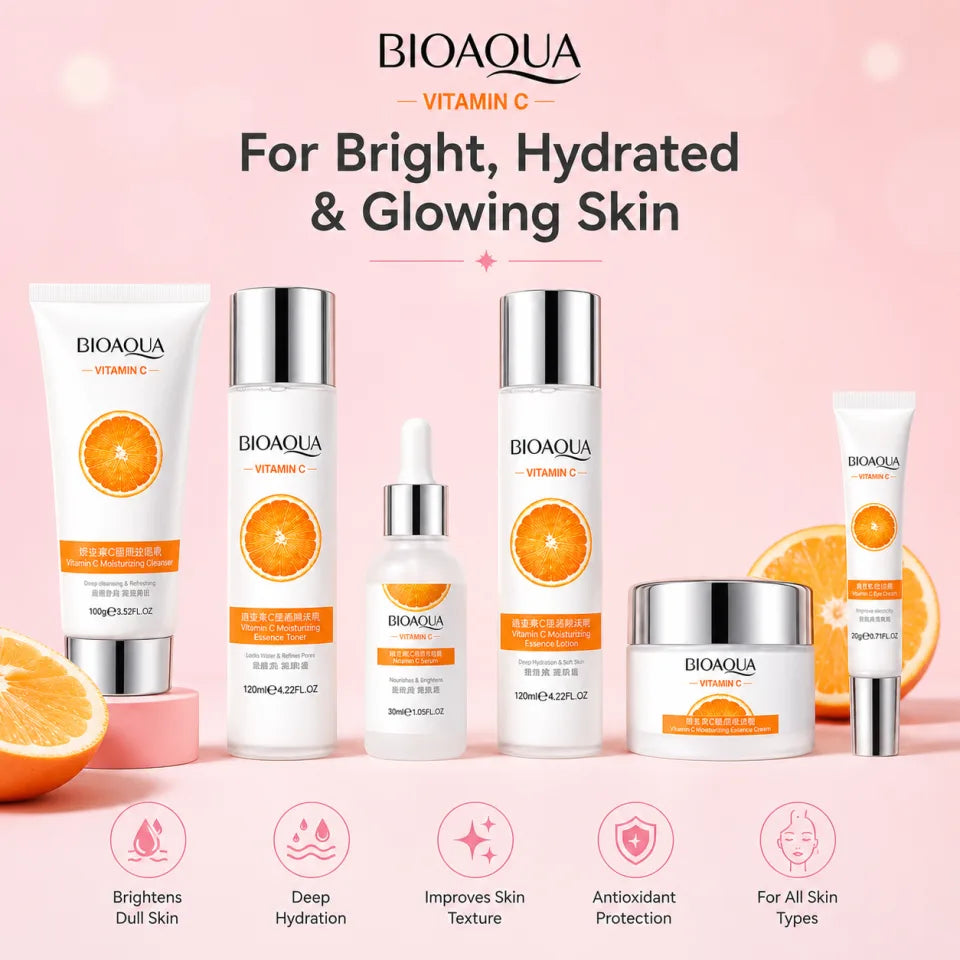 BIOAQUA Vitamin C 6-Piece Brightening Skincare Set