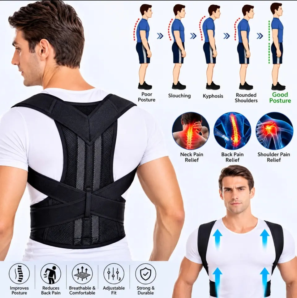 Adjustable Back Support & Posture Corrector Brace