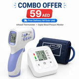 2-in-1 Home Health Combo – Infrared Thermometer & Digital Blood Pressure Monitor